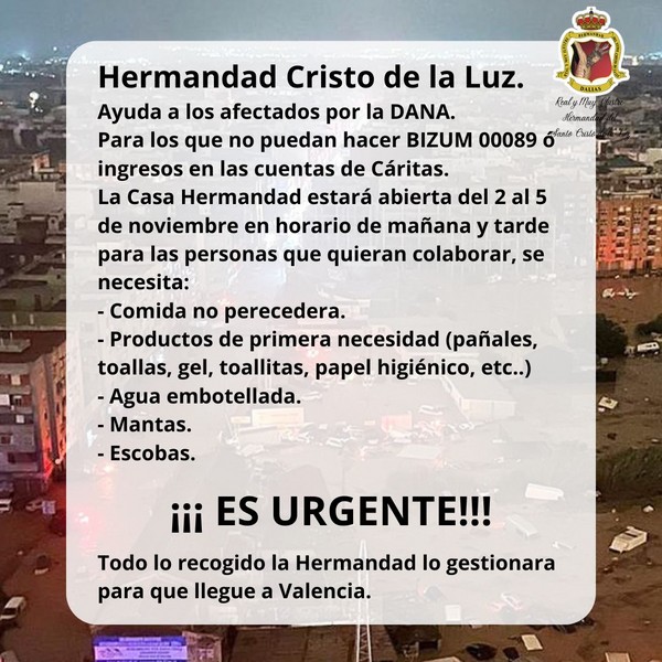 Recogida de productos para afectados por la DANA