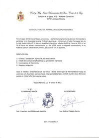 Convocatoria Asamblea General Ordinaria