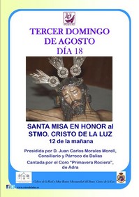 EL DÍA 18, MISA EN HONOR AL STMO. CRISTO DE LA LUZ