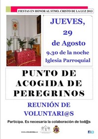 REUNIÓN DE VOLUNTARIOS PARA EL PUNTO DE ACOGIDA A PEREGRINOS