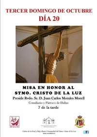 MISA EN HONOR AL STMO. CRISTO DE LA LUZ EL DOMINGO 20