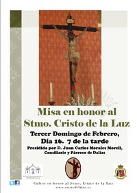 MISA EN HONOR AL STMO. CRISTO DE LA LUZ EL DOMINGO 16