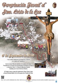 EL 6 DE SEPTIEMBRE, PEREGRINACIÓN JUVENIL AL STMO. CRISTO DE LA LUZ