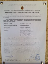 ELECCIONES A HERMANO MAYOR, DÍA 1 DE MARZO