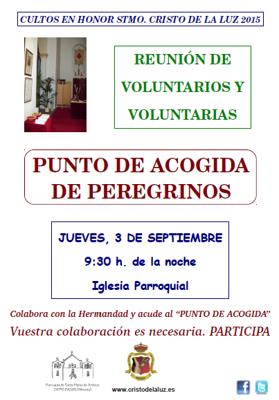 REUNIÓN DE VOLUNTARIOS Y VOLUNTARIAS PARA EL PUNTO DE ACOGIDA