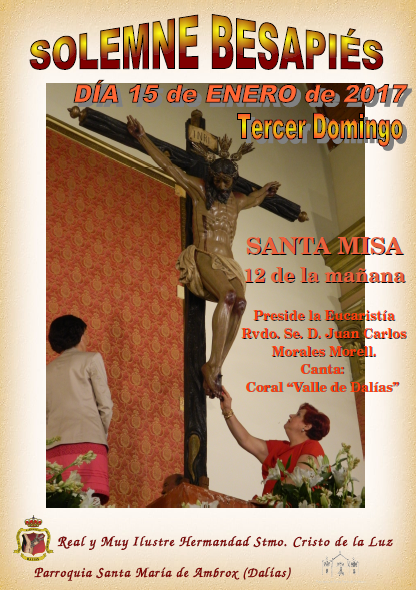 BESAPIÉS EXTRAORDINARIO AL STMO. CRISTO DE LA LUZ - DOMINGO 15 DE ENERO