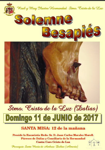 SOLEMNE BESAPIÉS AL STMO. CRISTO DE LA LUZ. SEGUNDO DOMINGO DE JUNIO - DÍA 11