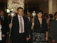 Representación de la Junta de Gobierno en la Procesion de La Divina Niña en El Ejido