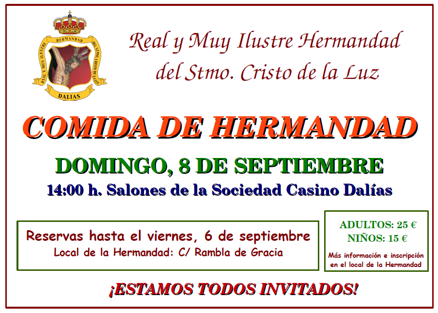 COMIDA DE HERMANDAD STMO. CRISTO DE LA LUZ - 2019